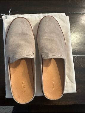 Vince Slip-On Suede Loafers in Light Gray. Size 8.5. Good condition.